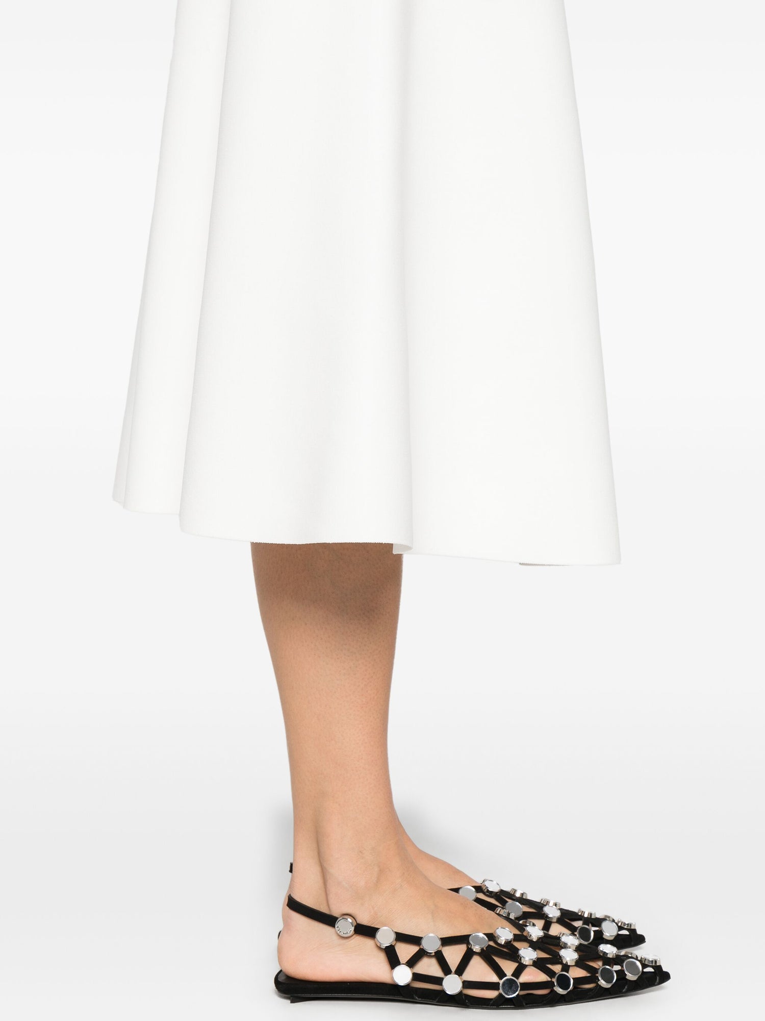 A-line jacquard skirt, white