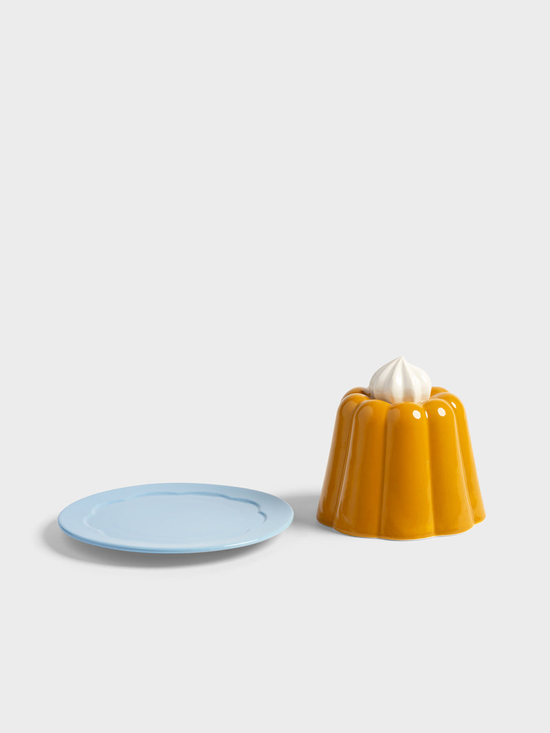 Pudding ceramic cloche, yellow