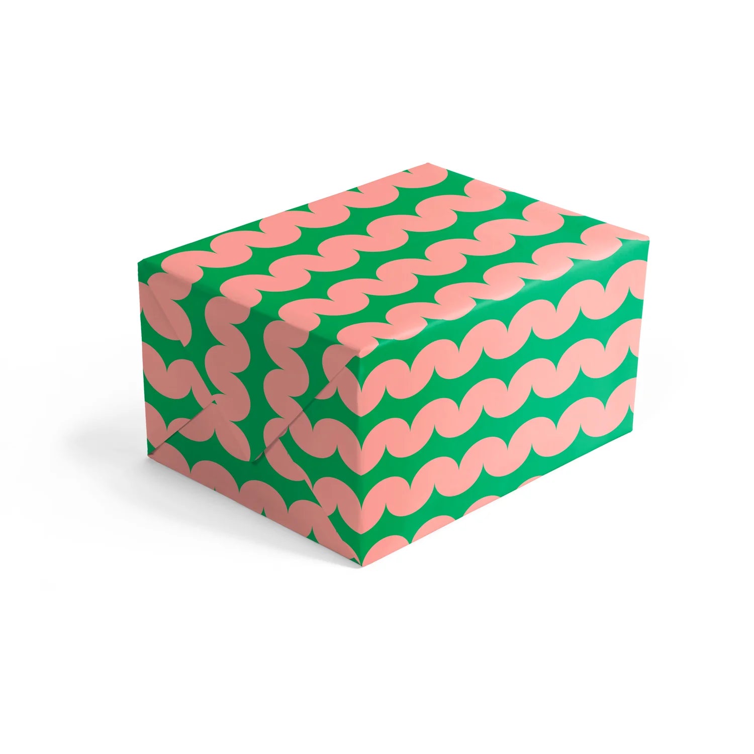 Grafika wiggle set of 3 wrapping papers, green and rose
