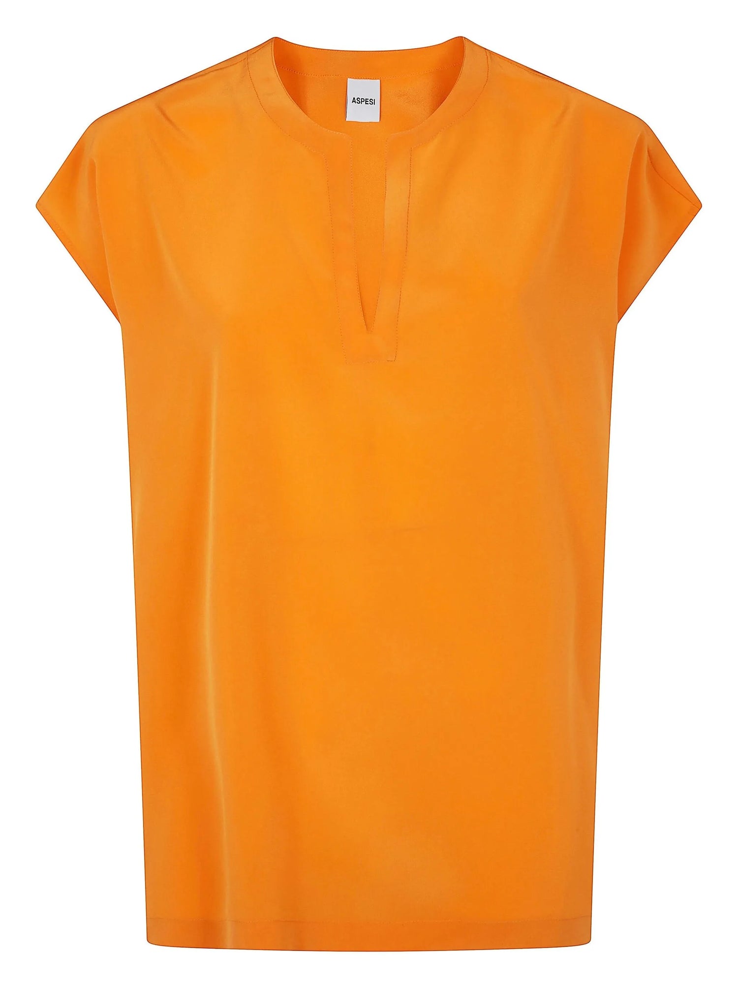 Dropped shoulder silk top, melone