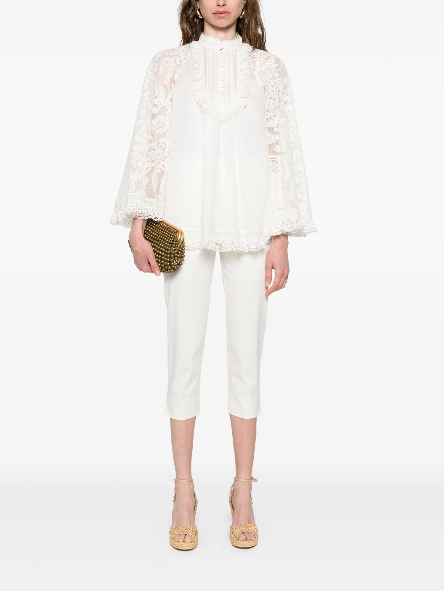 Ascension Lace Yoke Tunic, cream