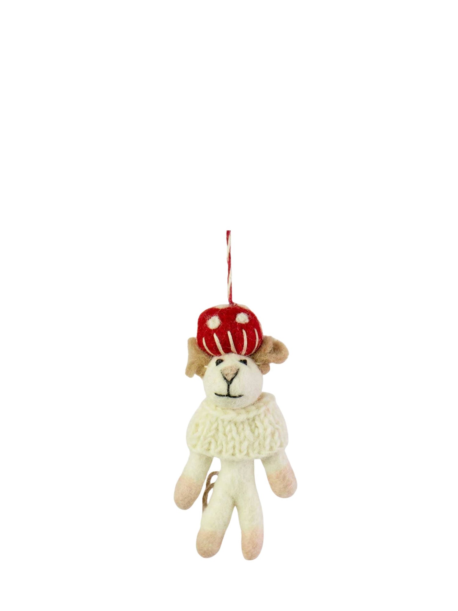 Mushroom mouse christmas ornament