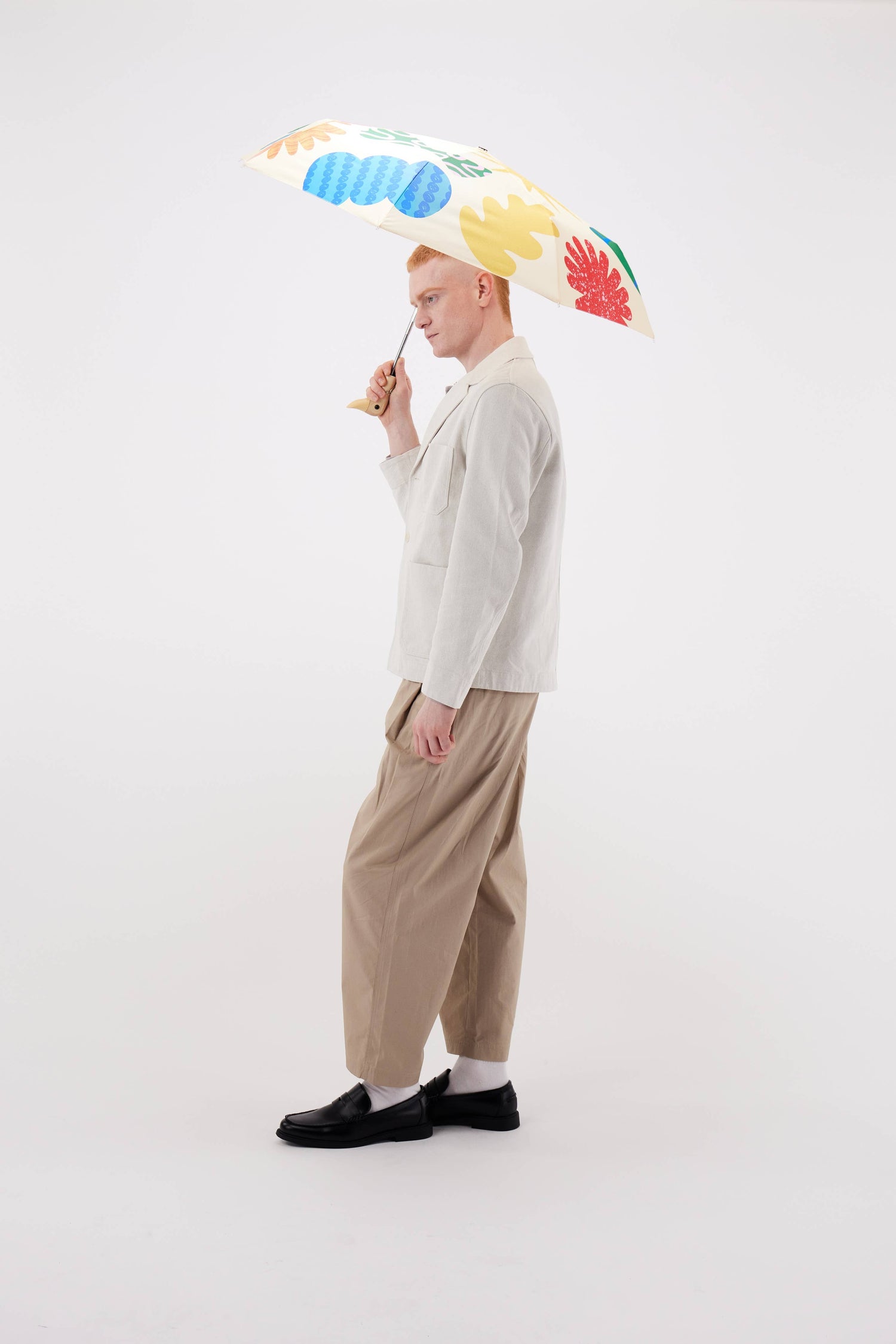Deli print duck umbrella, multicoloured