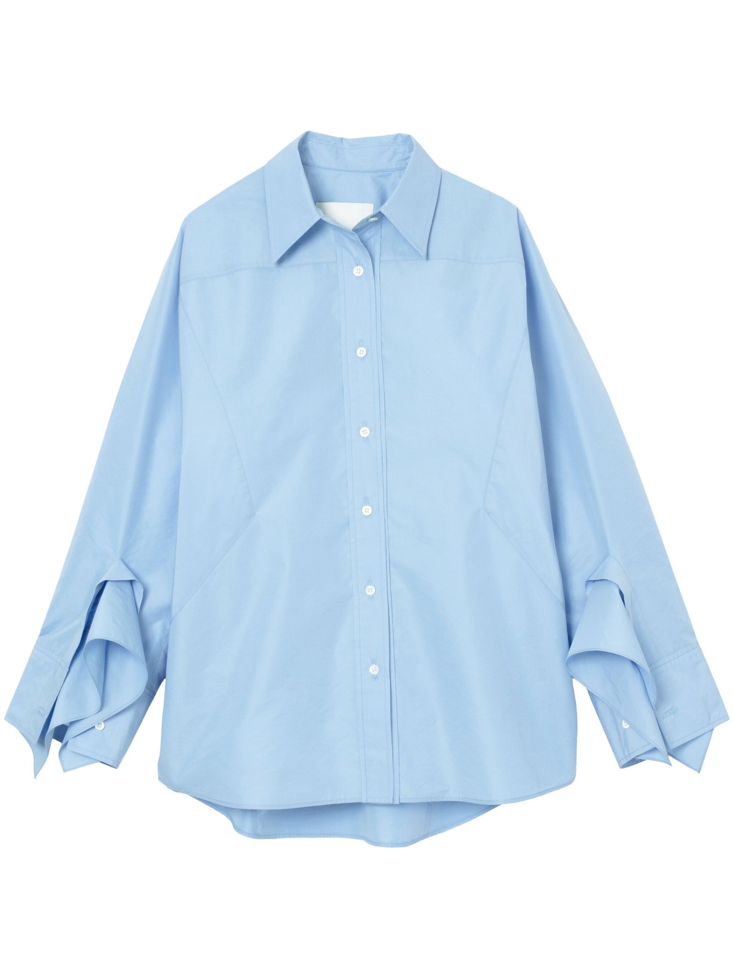 OVERSIZED SHIRT W CASCADE DRAPE SLEEVE, oxford blue