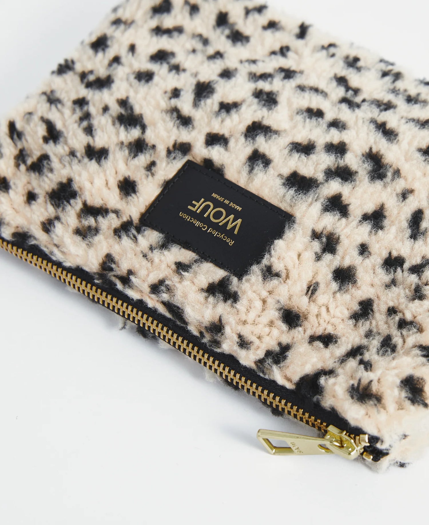 Faux Fur Leopard Spot Clem Pouch