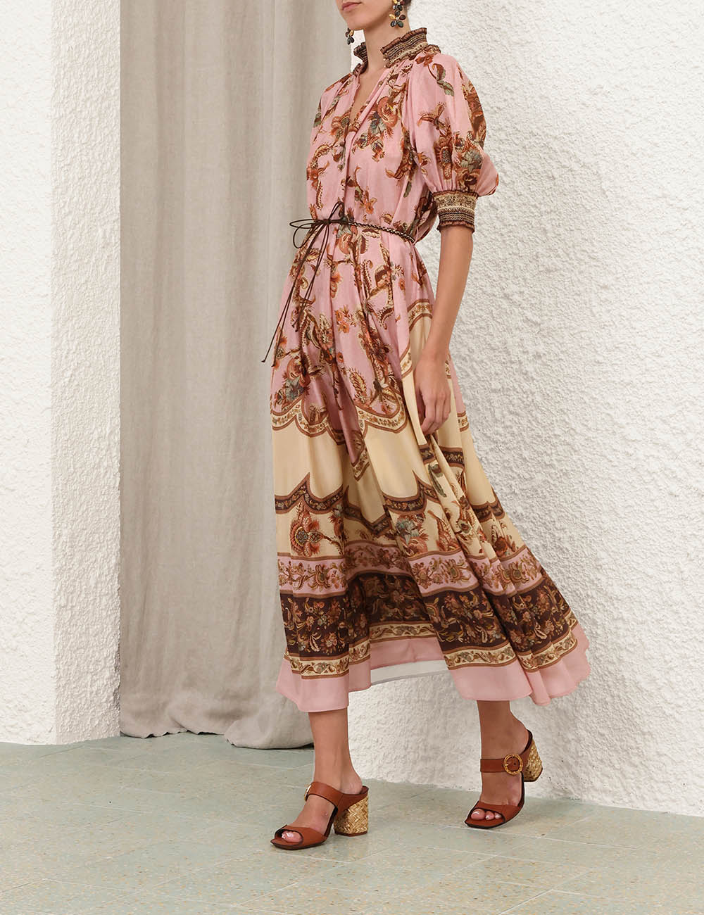 Aster billow maxi dress, mauve print