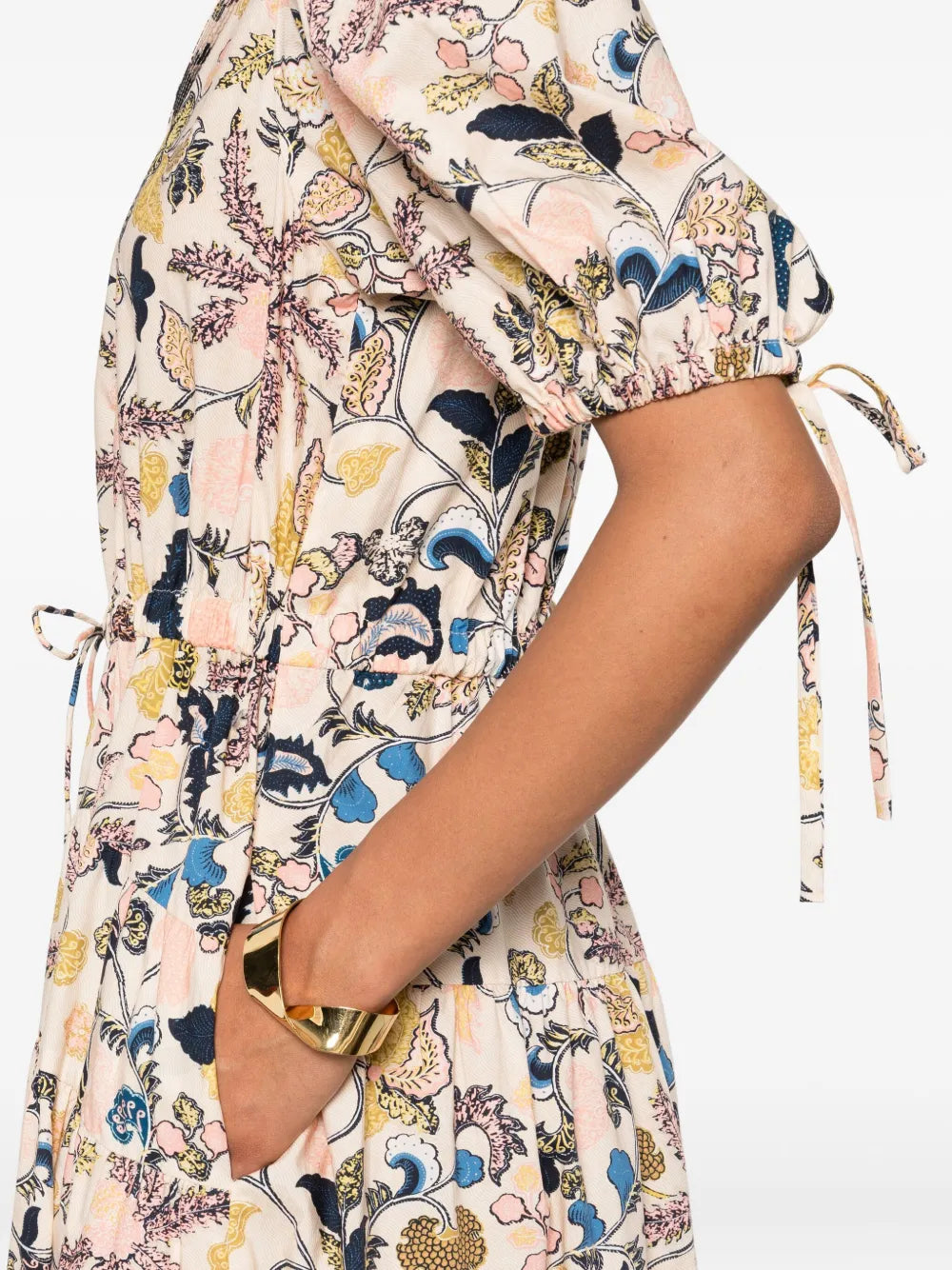 Adriana Short Sleeve Midi Dress, Magnolia
