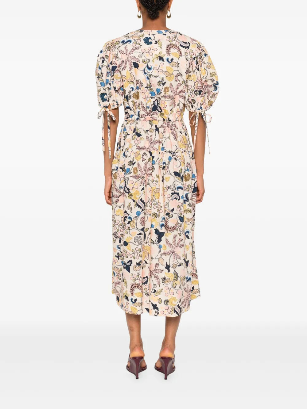 Adriana Short Sleeve Midi Dress, Magnolia
