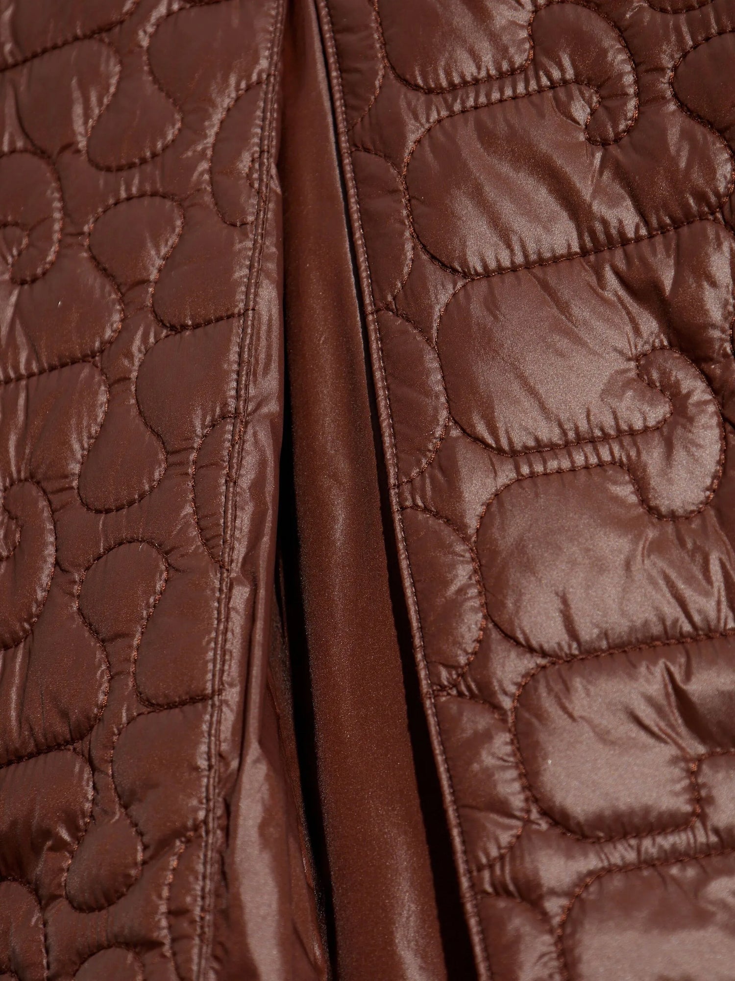 Shiny Quilt Midi Jacket, chicory coffee brown