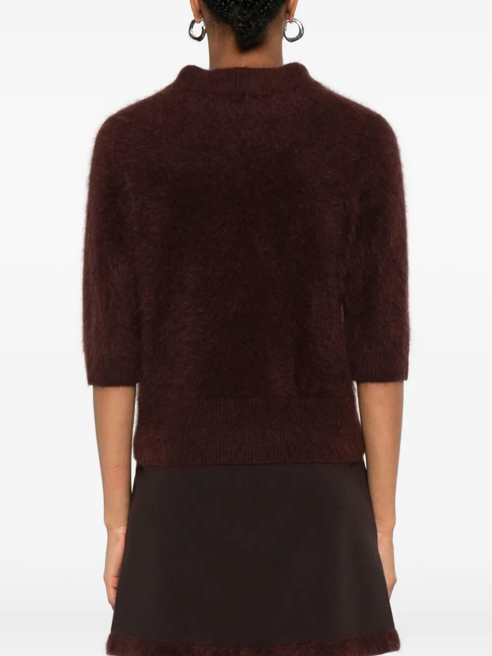 Fluffy statement pullover, dark chocolate