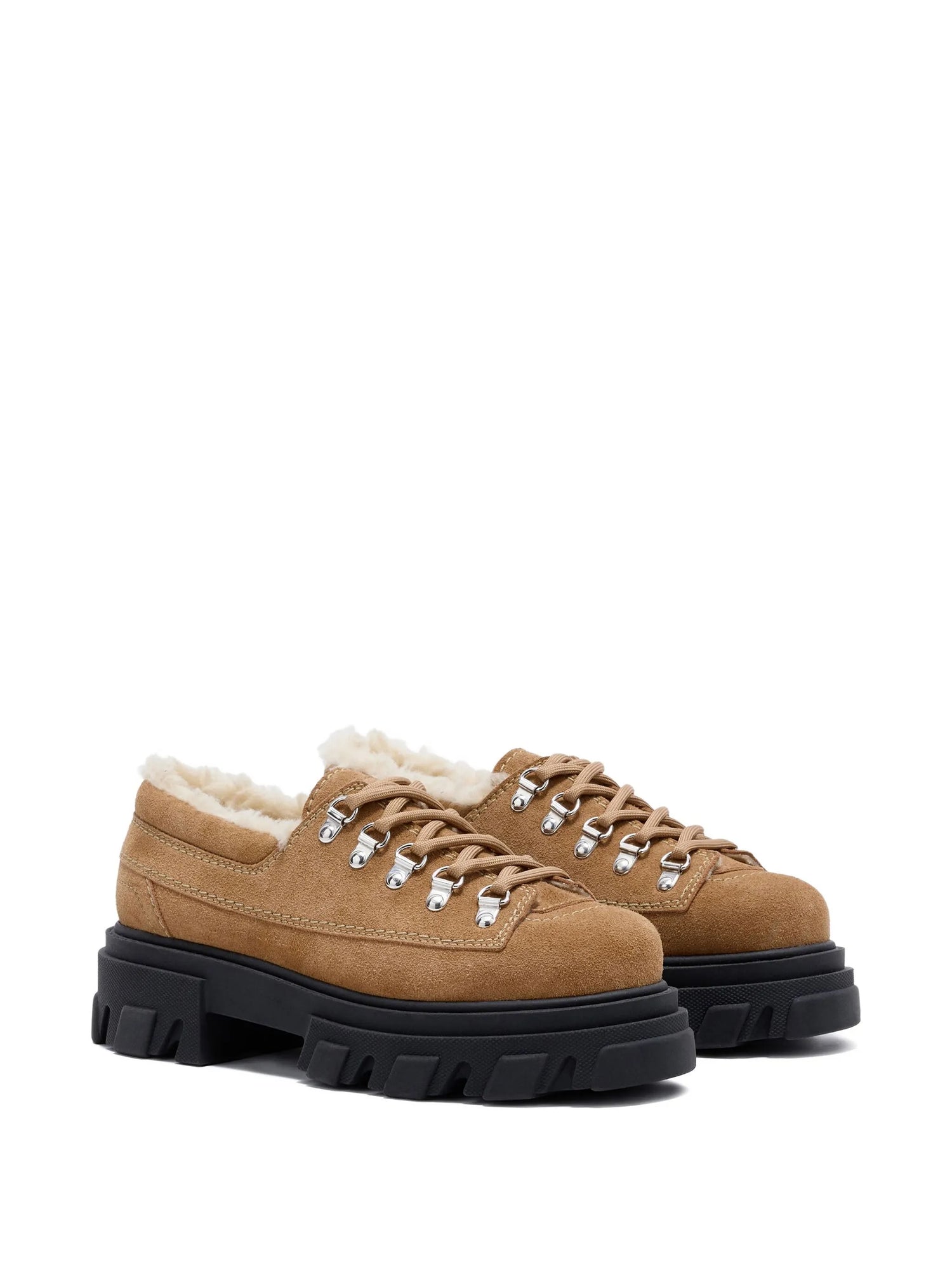 Cleated derbies suede, cognac