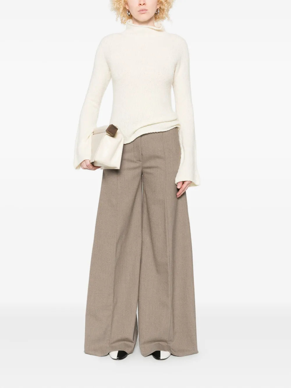 Bouclé turtleneck, ivory