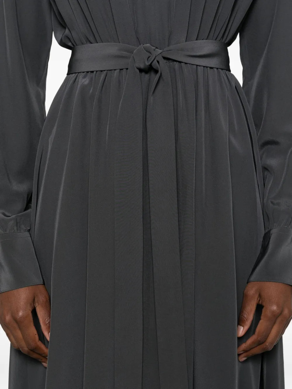 Severin silk crepe dress, smoke grey