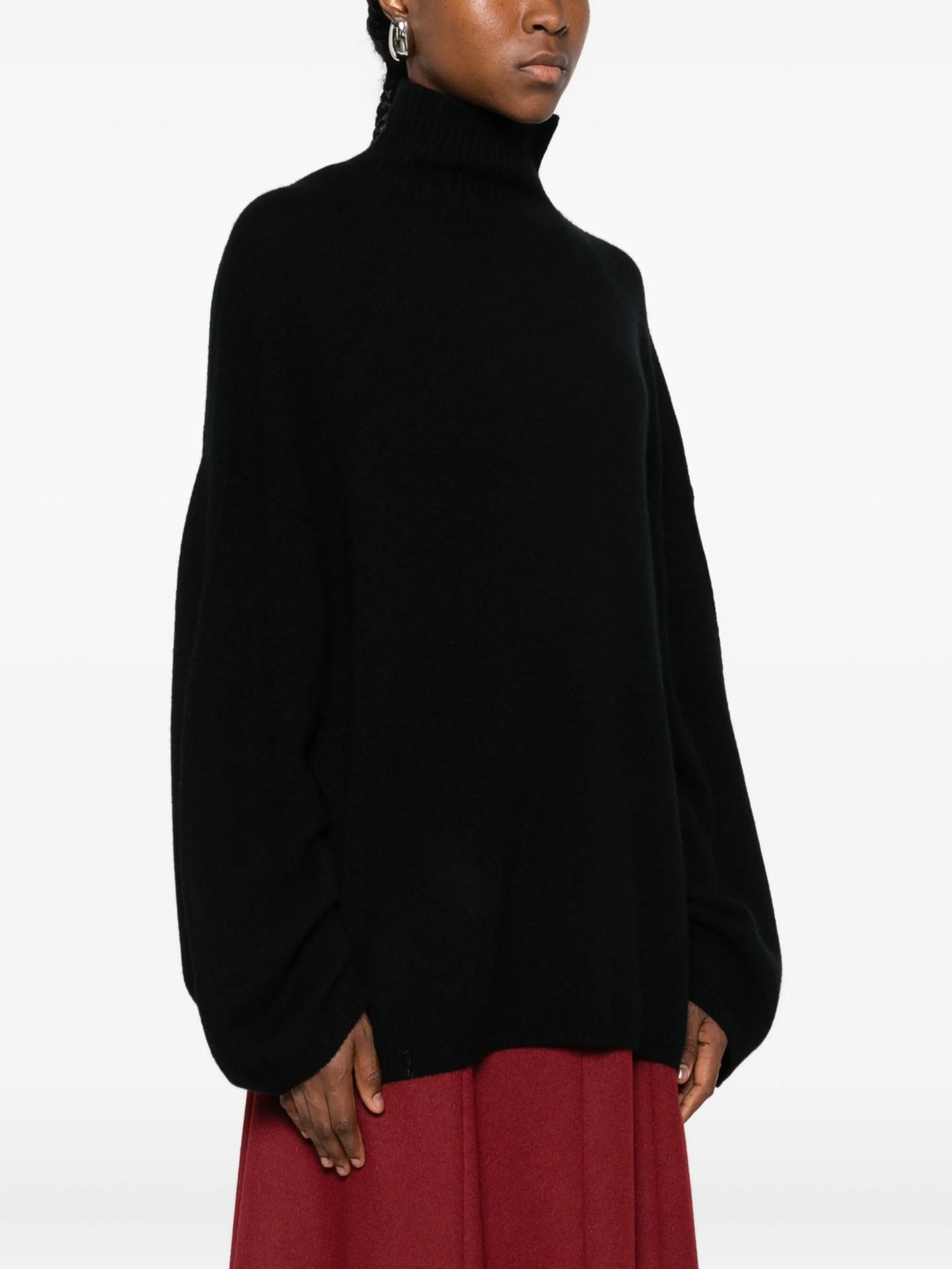 Cashmere mockneck sweater, Black