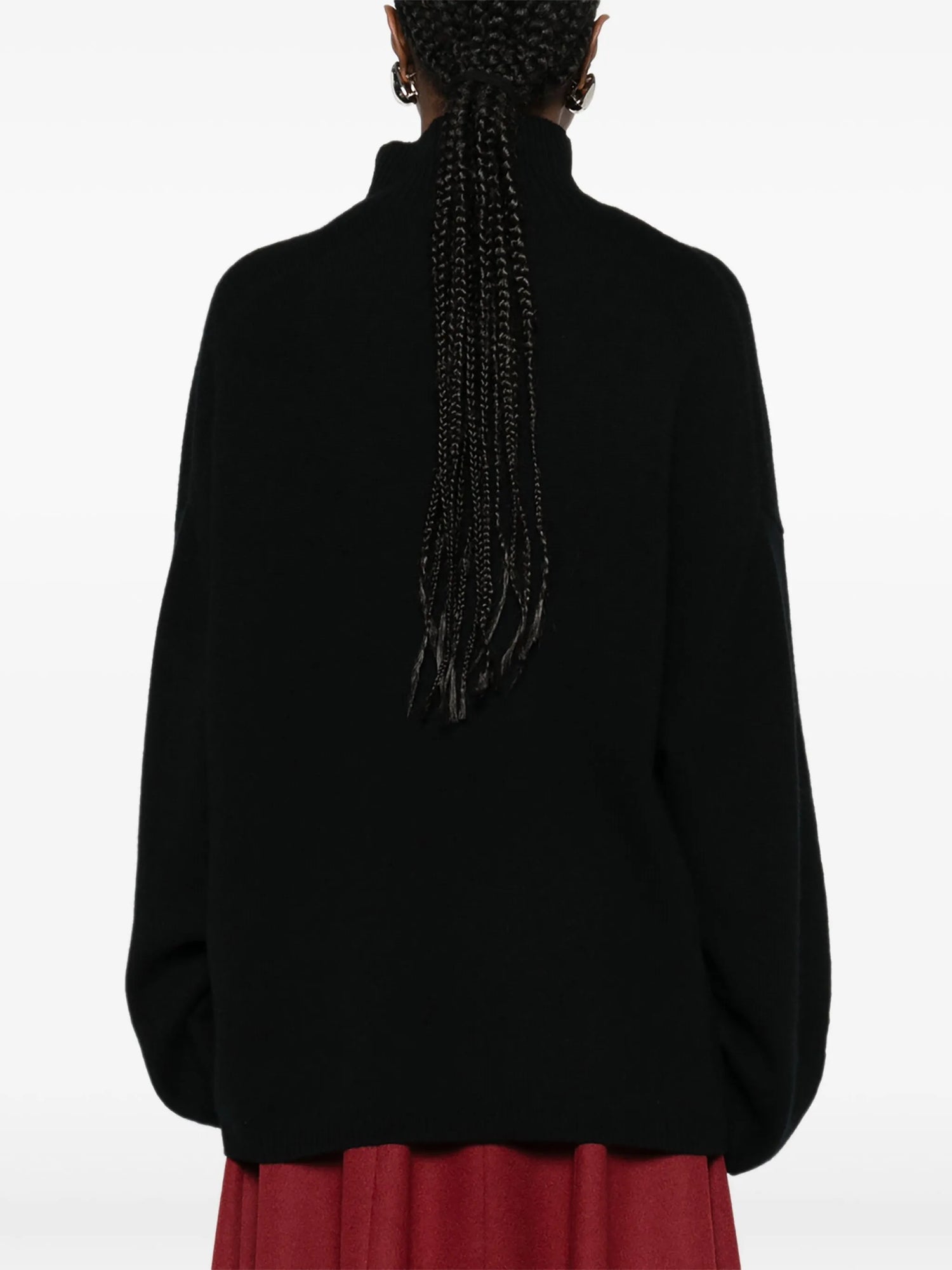 Cashmere mockneck sweater, Black