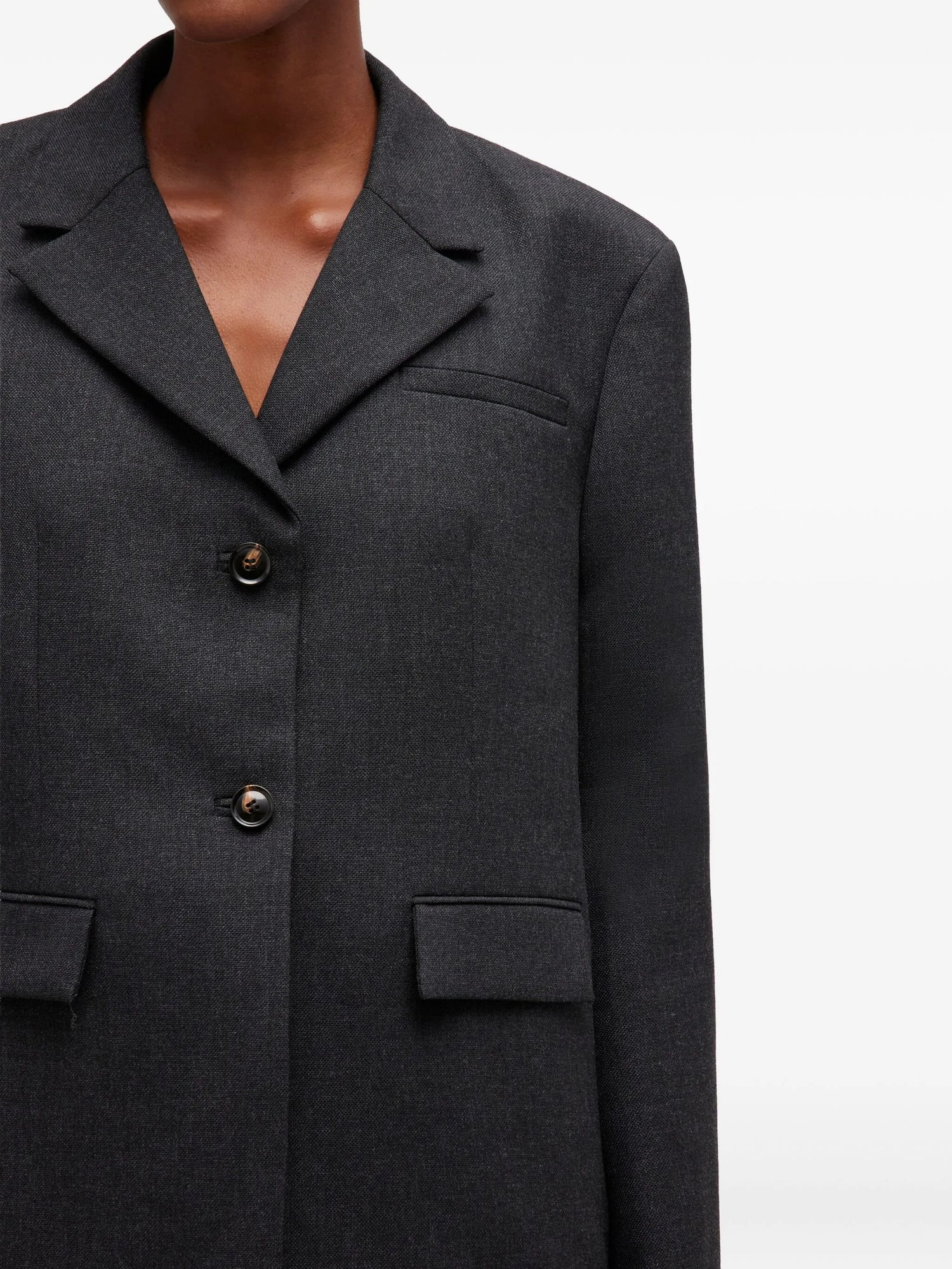 Wool suiting blazer, dark grey