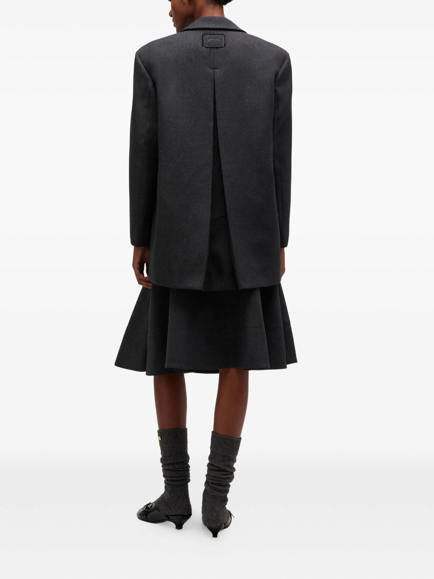 Wool suiting blazer, dark grey