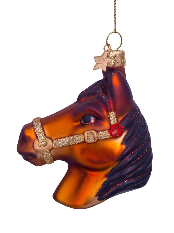 Brown horse glass ornament (8,5cm)