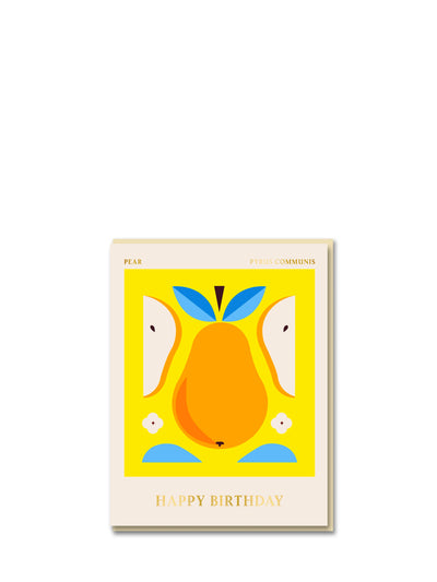 Graphic pear, happy birthday card
