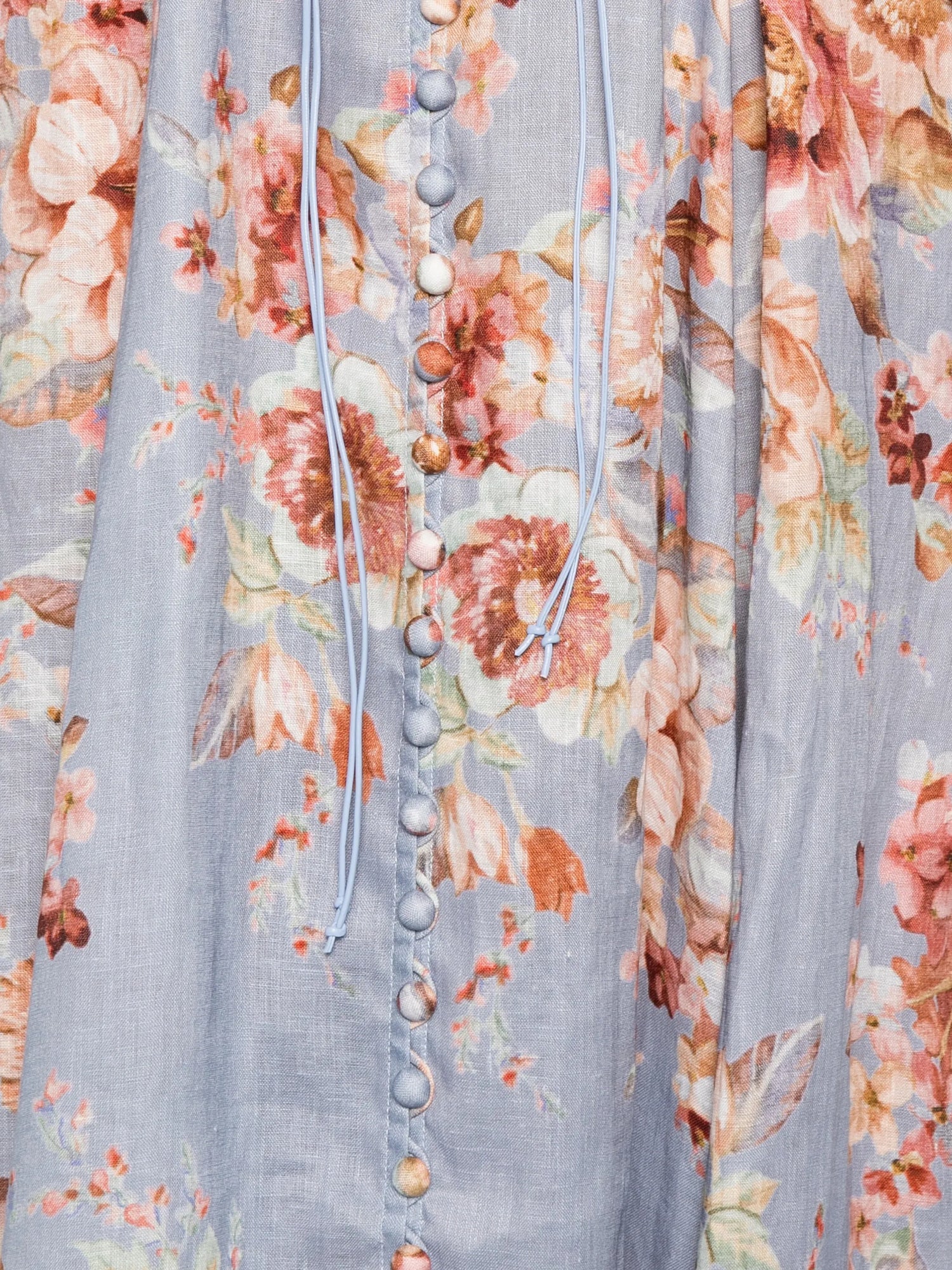 Awaken Billow Long Dress, chambray floral