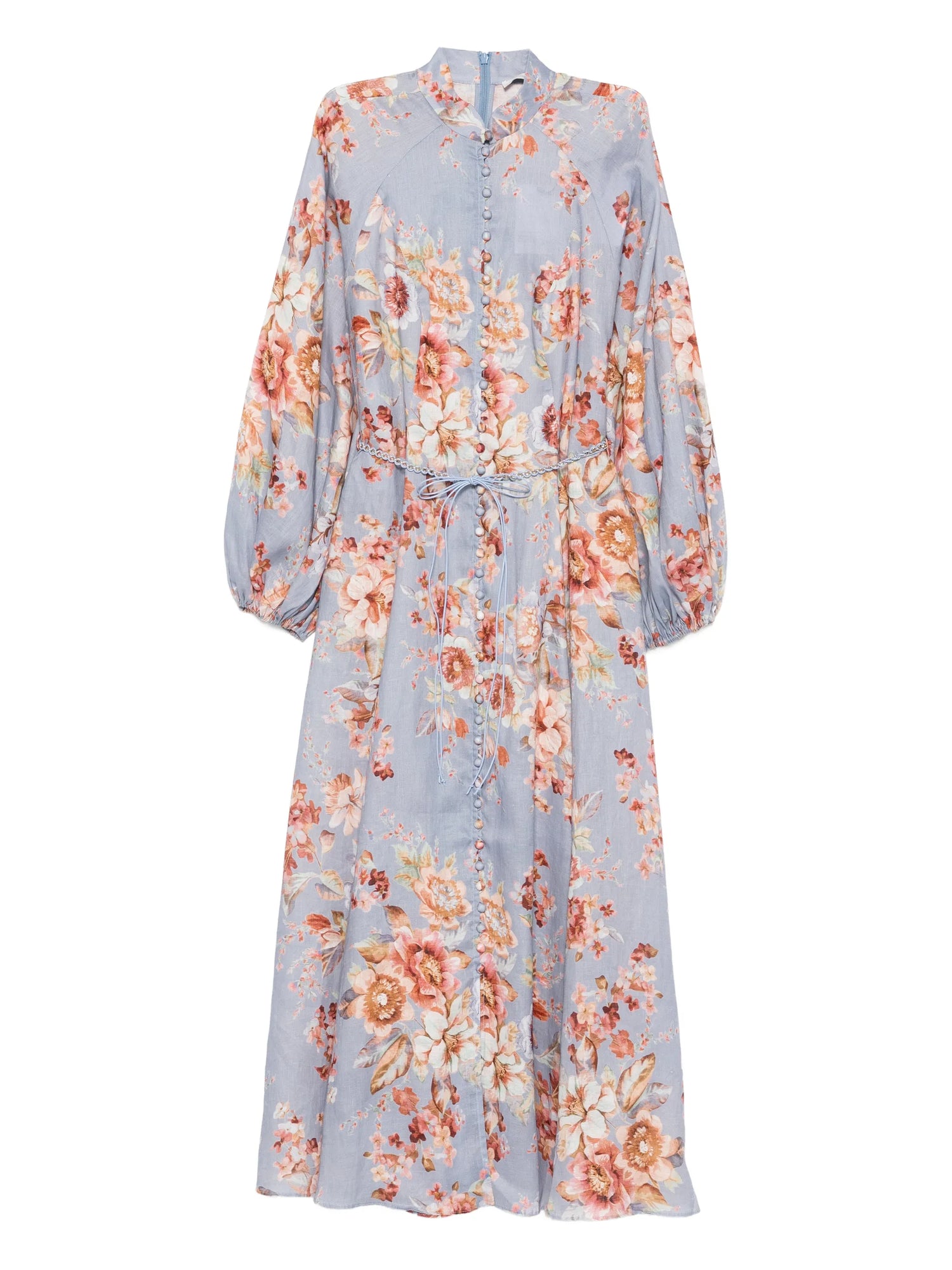 Awaken Billow Long Dress, chambray floral