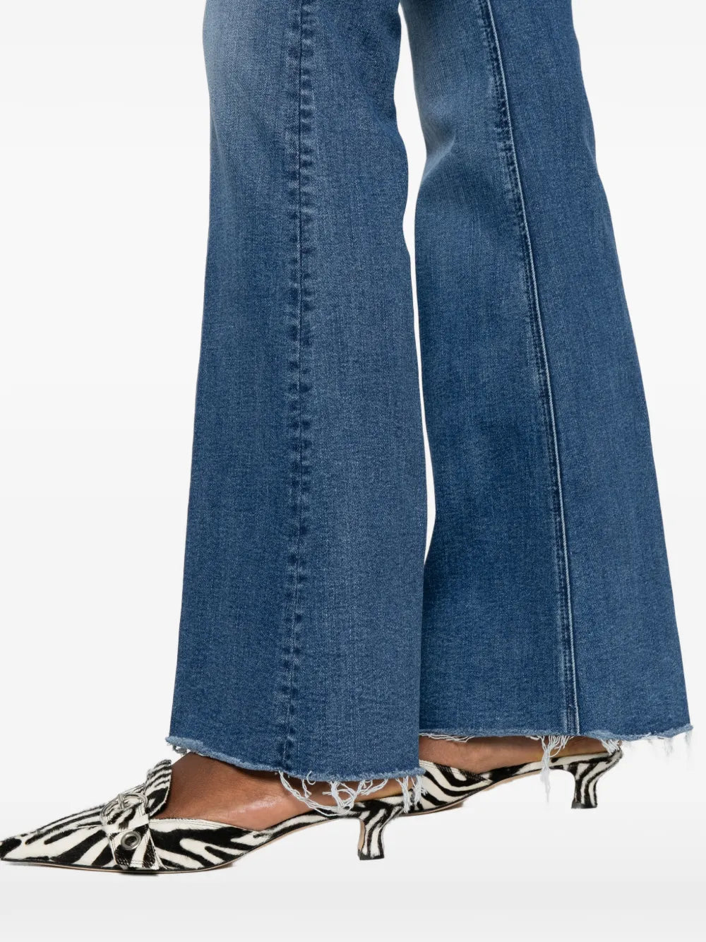 The doozy sneak fray flare jeans, `Let's split` blue wsh