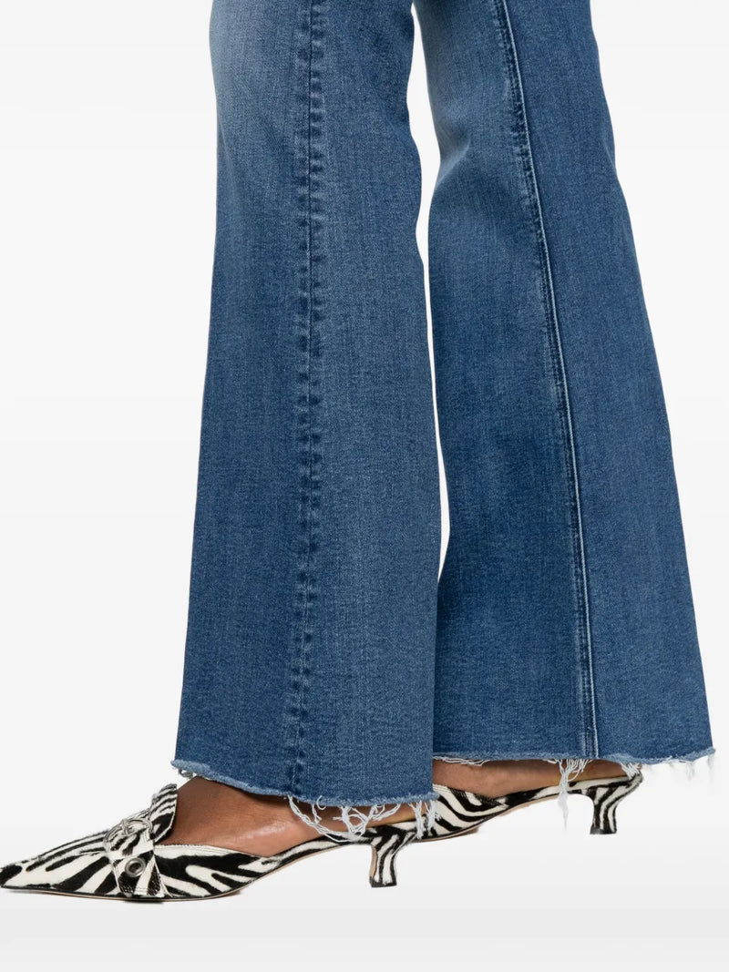 The doozy sneak fray flare jeans, `Let's split` blue wsh