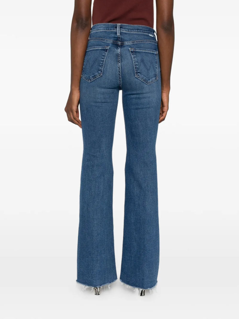 The doozy sneak fray flare jeans, `Let's split` blue wsh