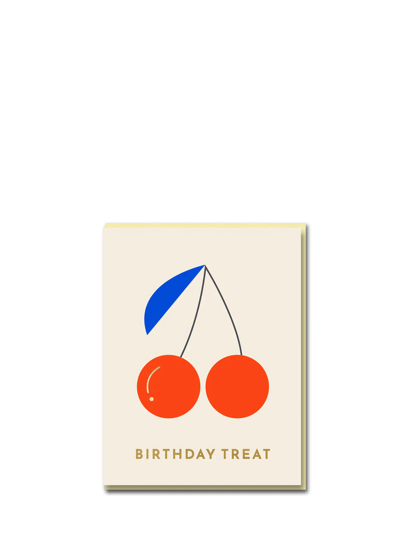 Birthday treat graphic cherries birthday card