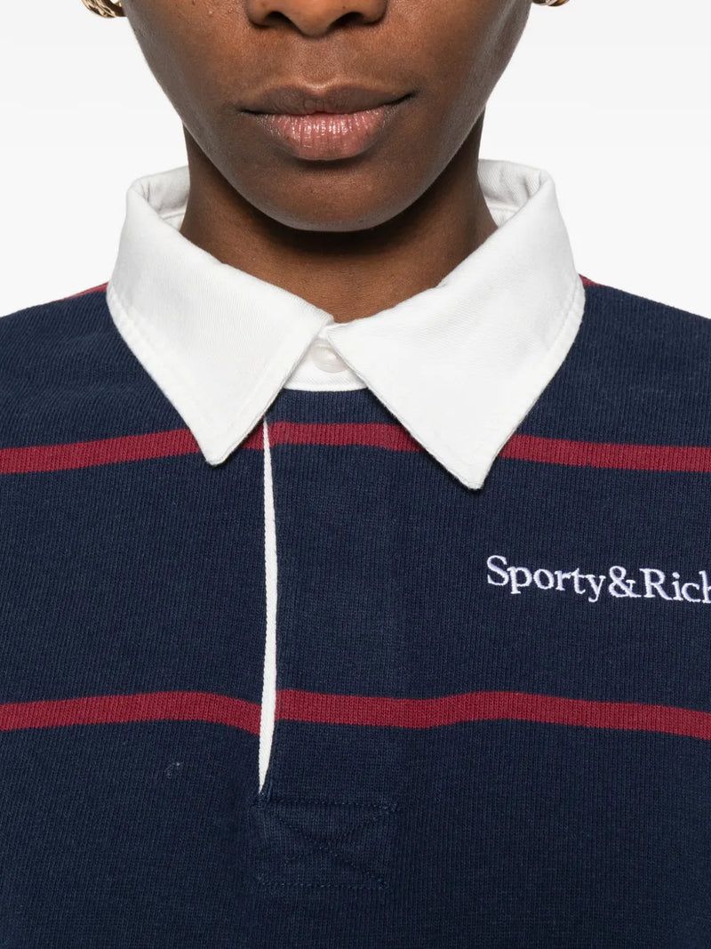 Serif logo rugby polo, navy-merlot