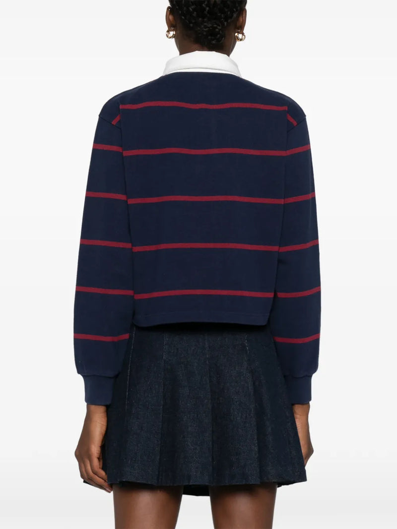 Serif logo rugby polo, navy-merlot