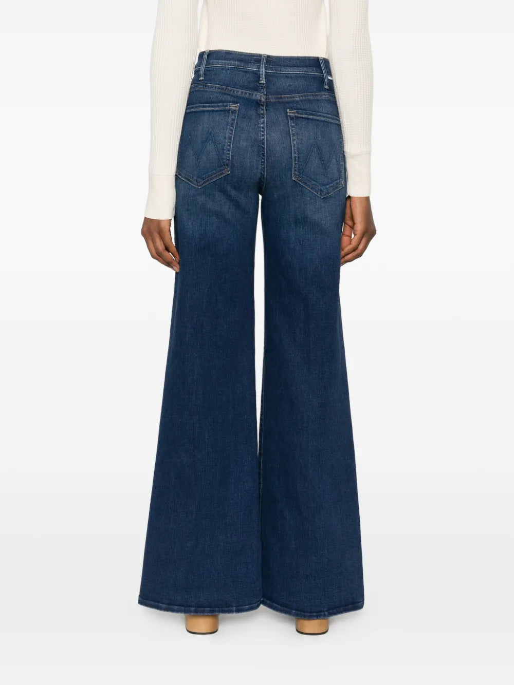 The hustler roller sneak wide leg jeans, `Troublemaker` dark blue wash