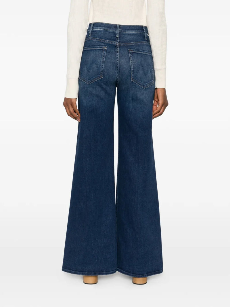 The hustler roller sneak wide leg jeans, `Troublemaker` dark blue wash