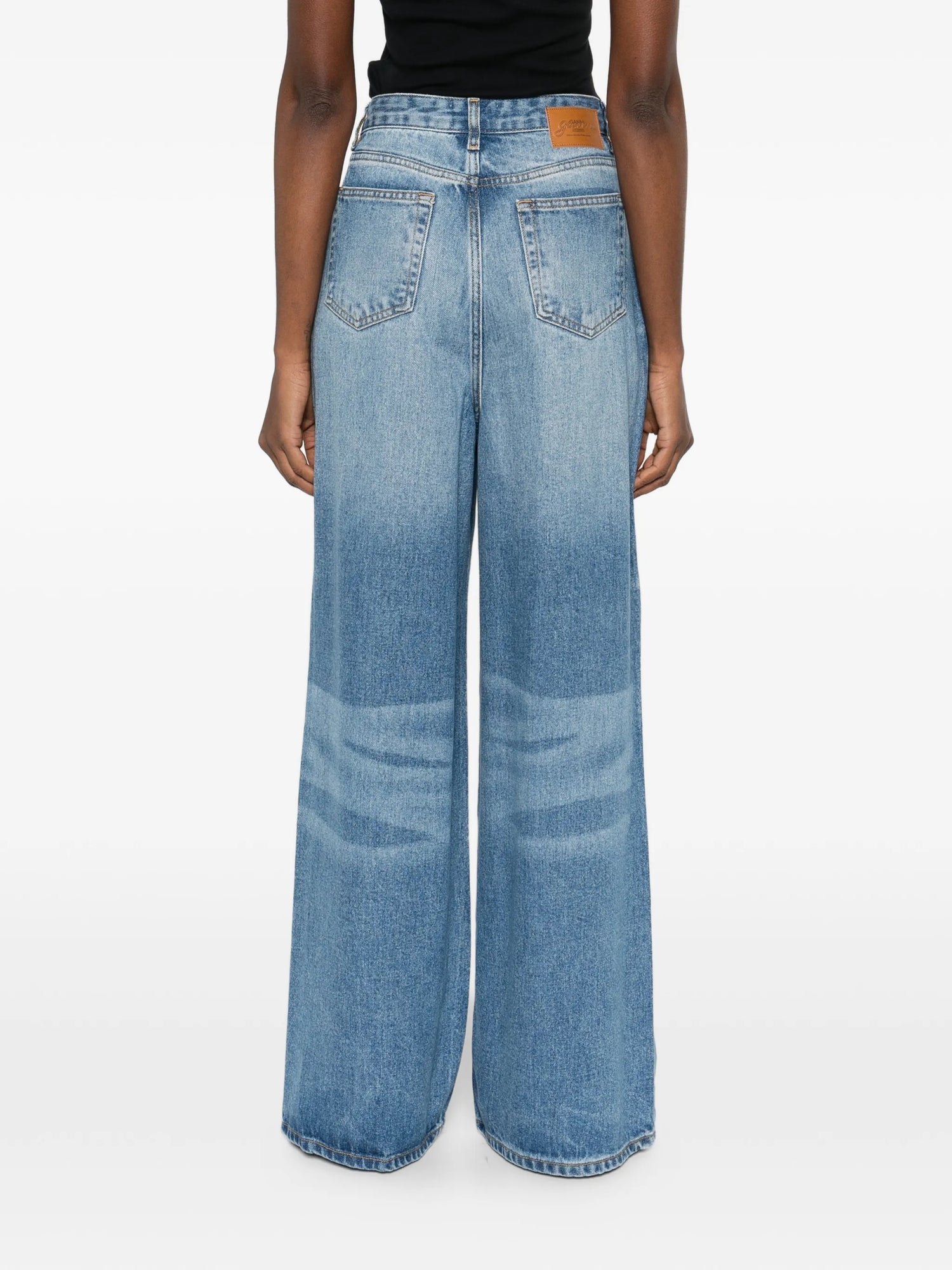 Light weight denim two-tone baggy jeans, tint wash