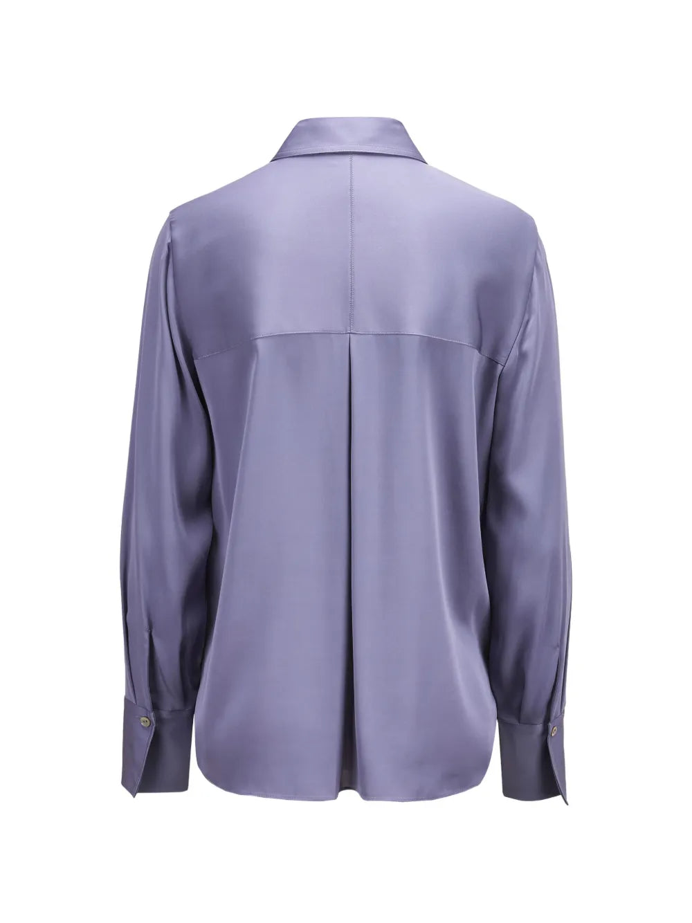 Long sleeve button down silk blouse, lavender