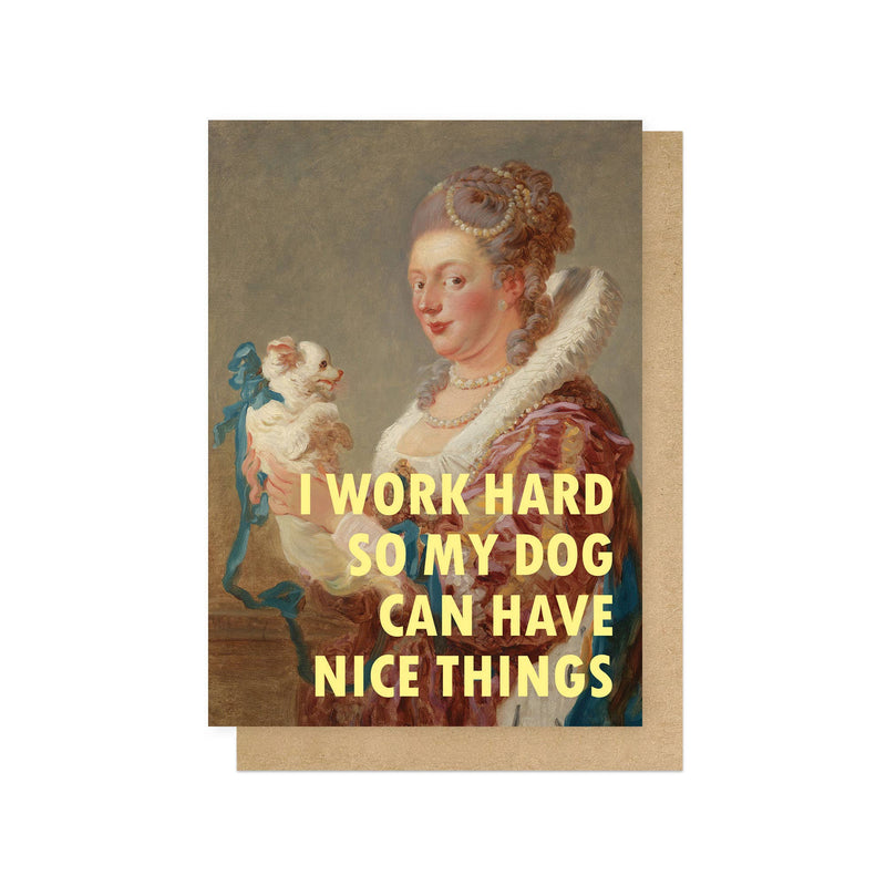 Working hard for the dog large congratulations card