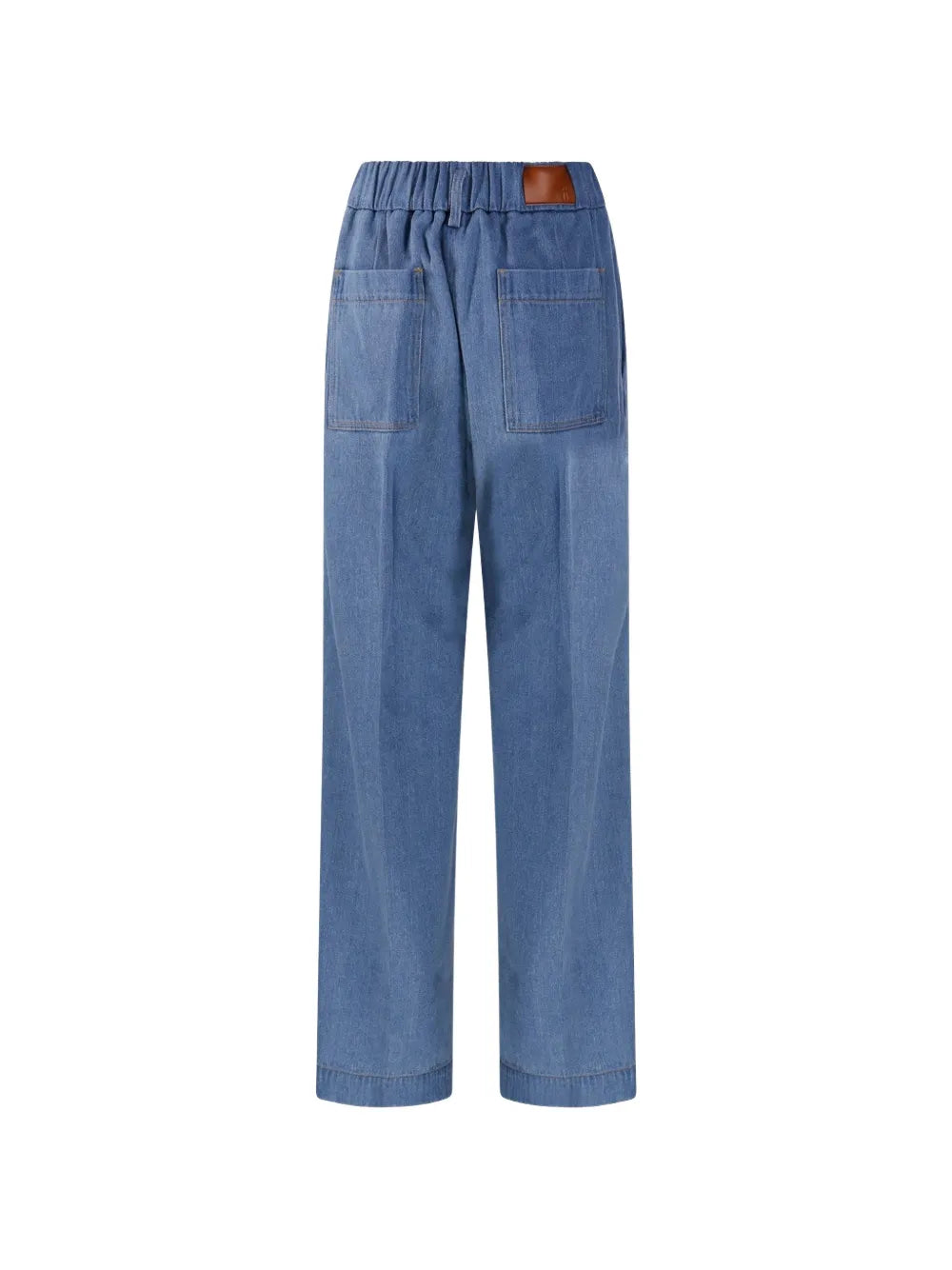 Cavalry denim elastic loose pants, light blue