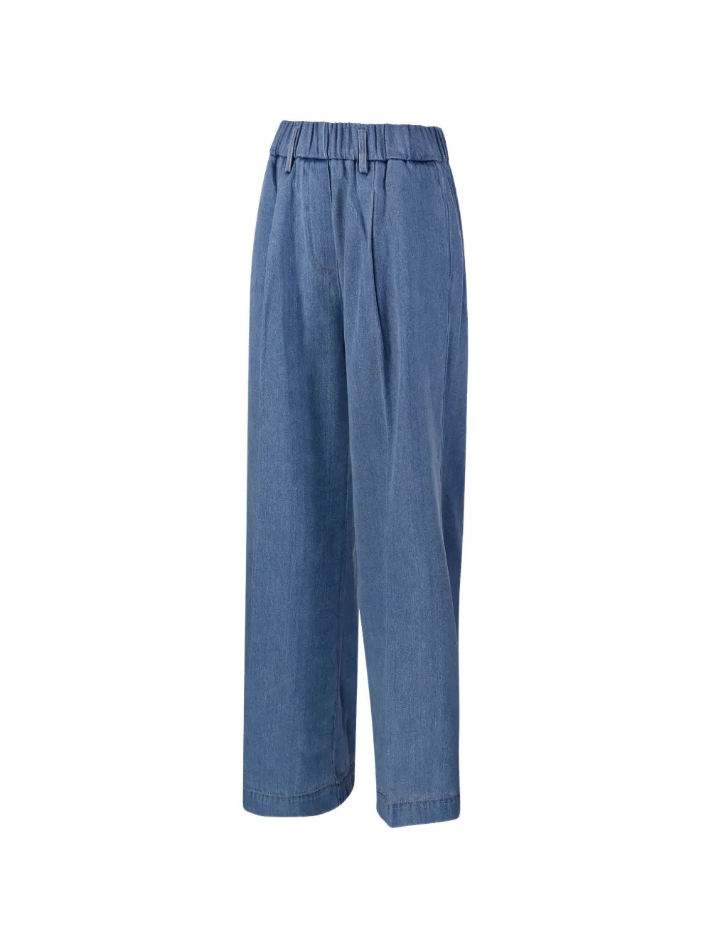 Cavalry denim elastic loose pants, light blue
