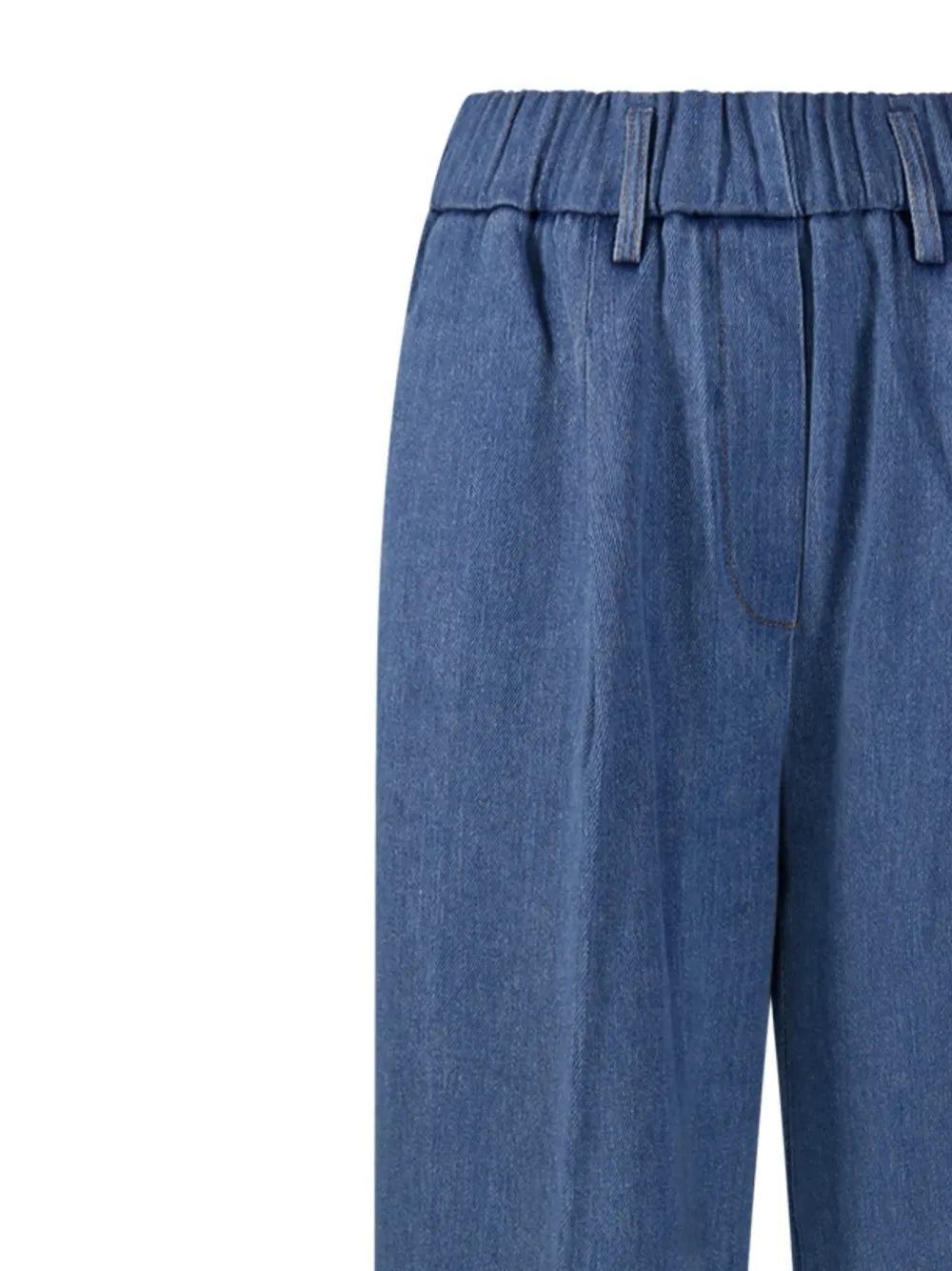 Cavalry denim elastic loose pants, light blue