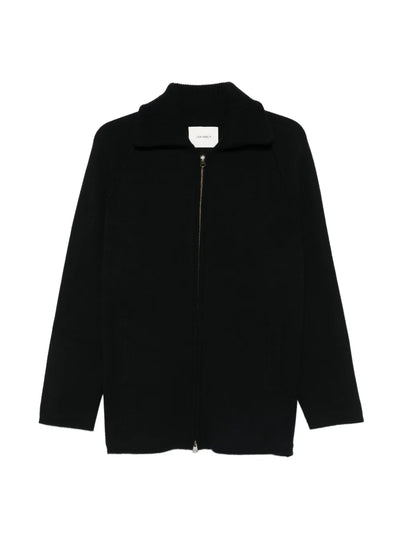 Gardenia cashmere zip cardigan jacket, black