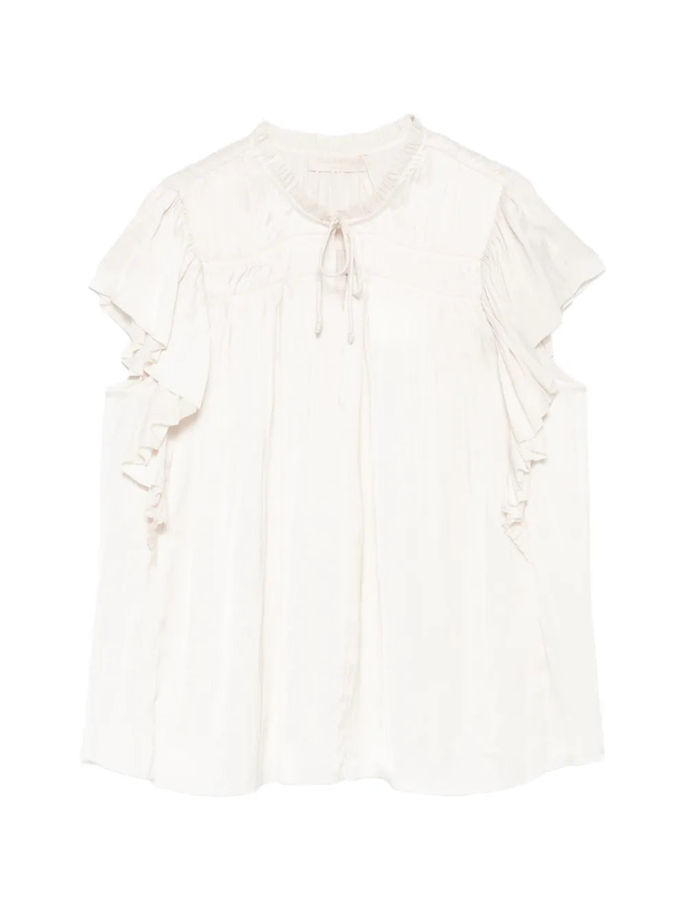 Agosta flutter sleeve top, ivory