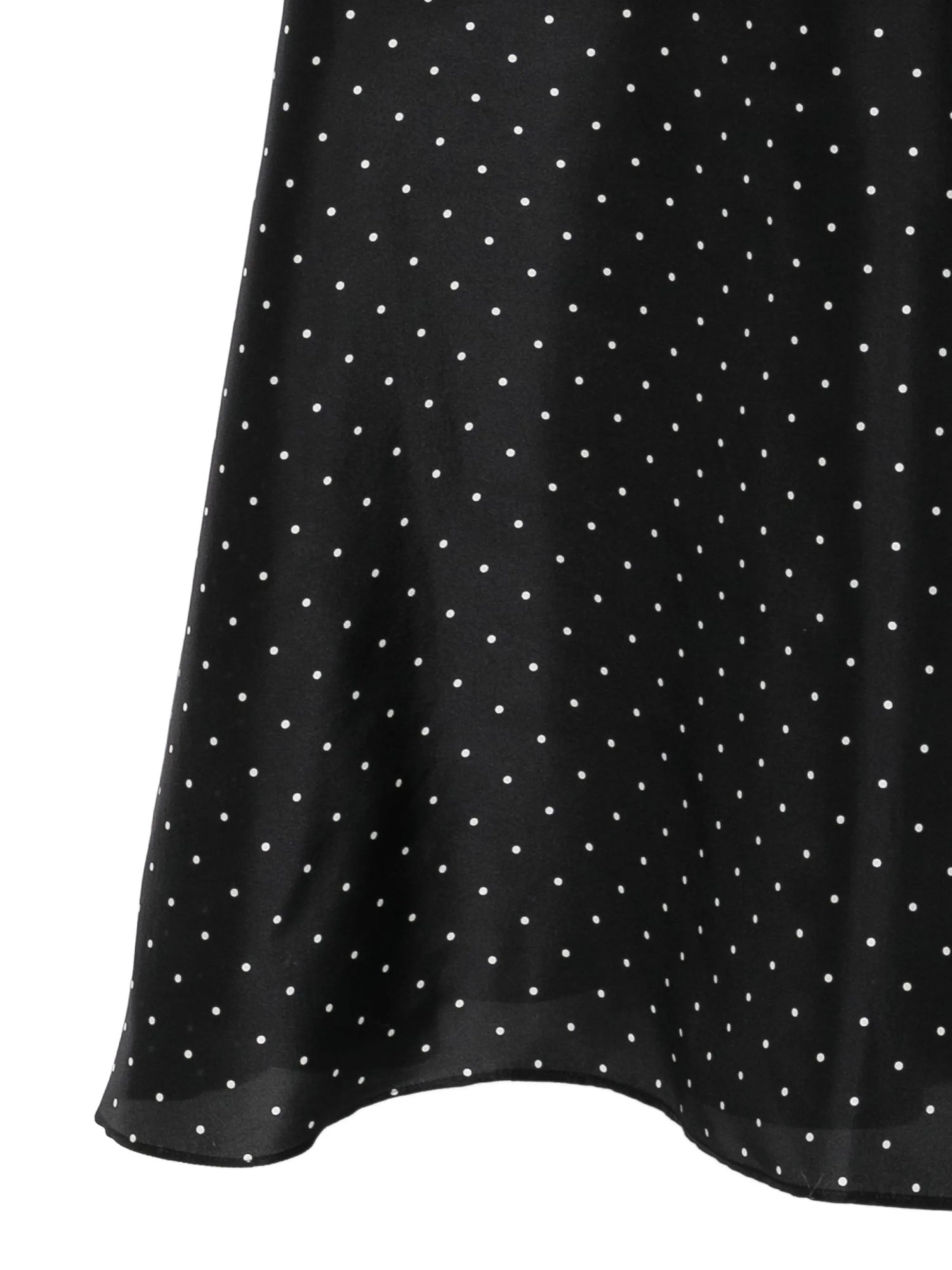 Polka dot silk dress, black
