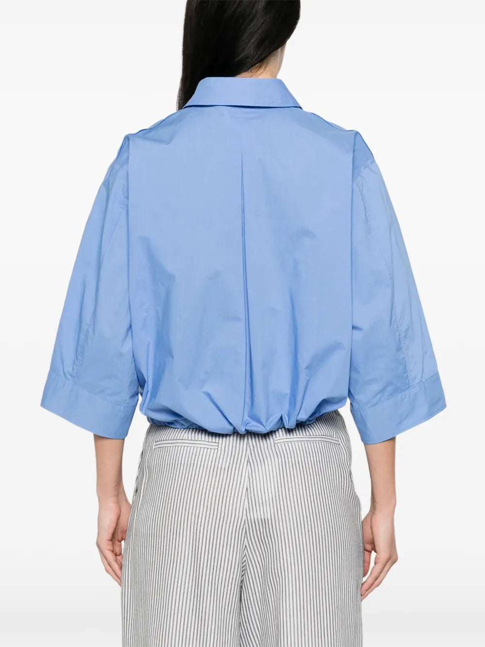 Cotton poplin half sleeve shirt, sky blue