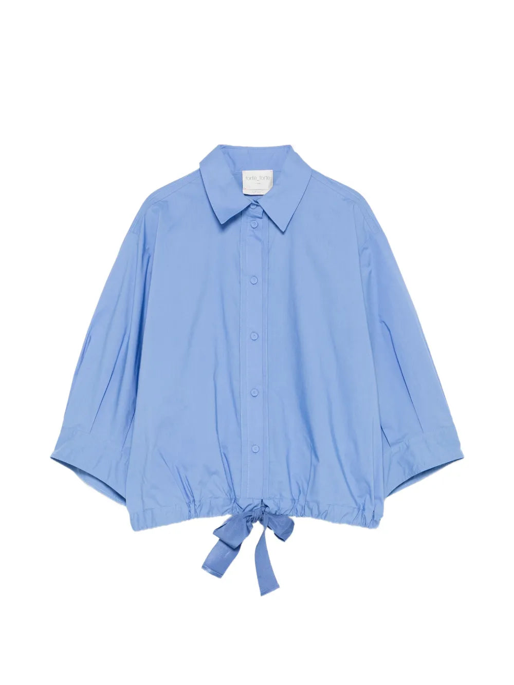 Cotton poplin half sleeve shirt, sky blue