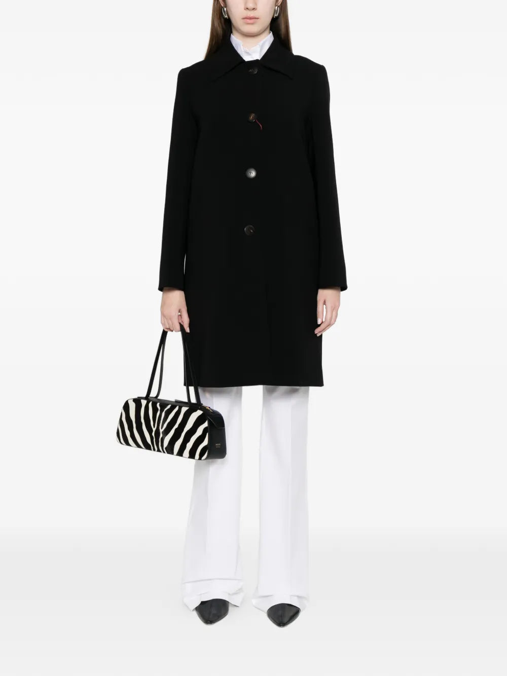 Tracconto tailored knee-lenght coat, black