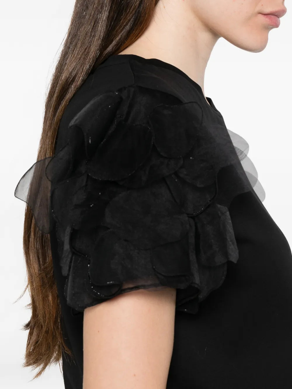 Editti petal cotton t-shirt, black