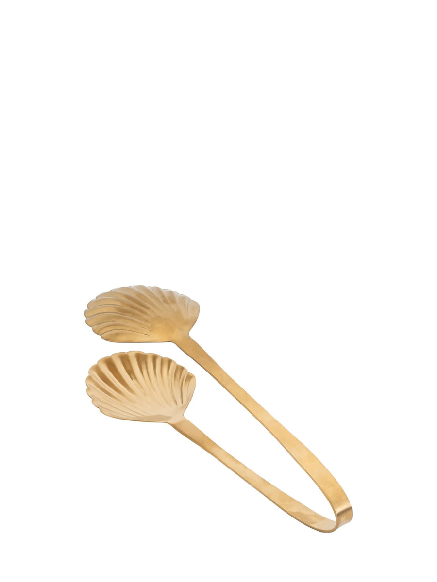 Large shell tongs, gold