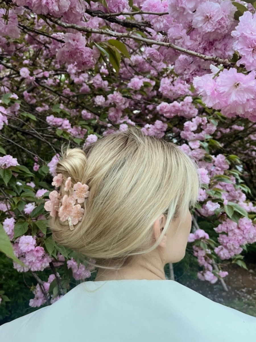 Cherry blossoms flower hair claw clip