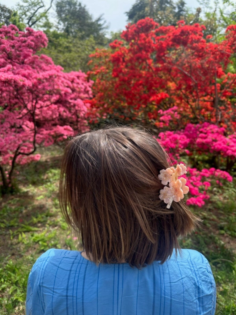 Cherry blossoms flower hair claw clip