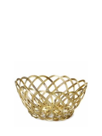 Round Copper basket, gold (M)